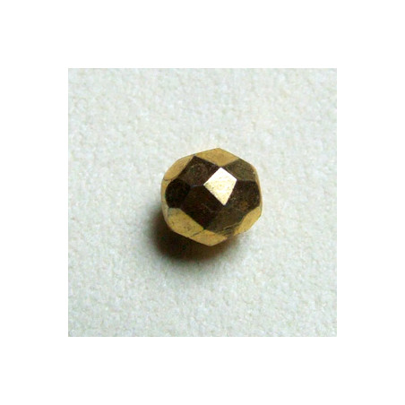 Facettes en verre de Bohême 8mm Gold (x10)