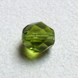 Facettes en verre de Bohême 8mm Olivine (x10)