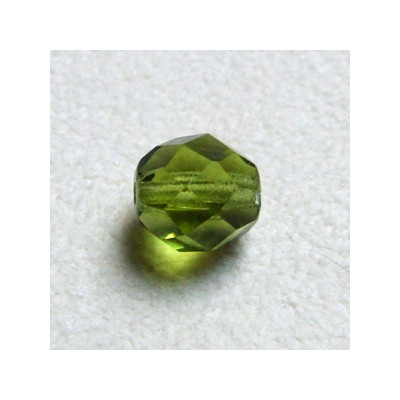 Facettes en verre de Bohême 8mm Olivine (x10)