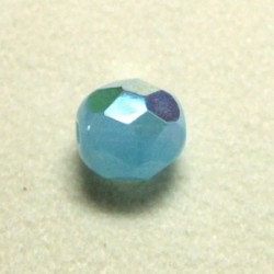 Facettes en verre de Bohême 8mm Blue Opal AB (x10)