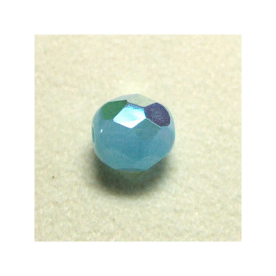 Facettes en verre de Bohême 8mm Blue Opal AB (x10)