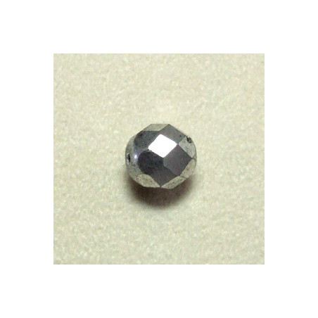 Facettes en verre de Bohême 8mm Argent (x20)