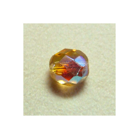 Facettes en verre de Bohême 8mm Light Topaz AB (x10)