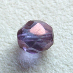 Facettes en verre de Bohême 8mm Violet Gold Luster (x10)