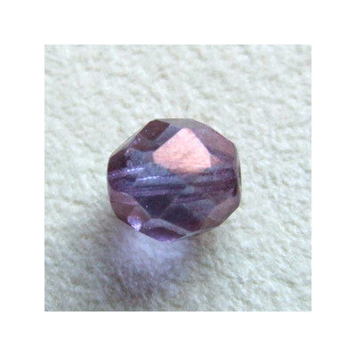 Facettes en verre de Bohême 8mm Violet Gold Luster (x10)