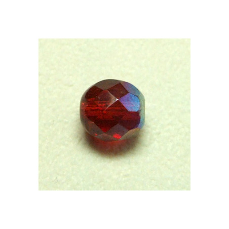Facettes en verre de Bohême 8mm Ruby AB (x10)
