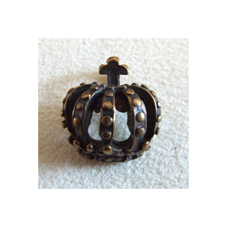 Breloque couronne bronze 17x18mm