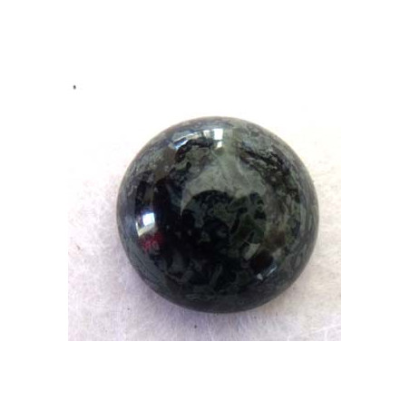 Cabochon rond en verre 12mm Noir marbré vert