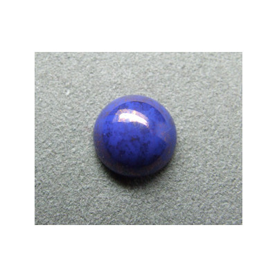 Cabochon rond en verre 12mm Bleu Lapis marbré