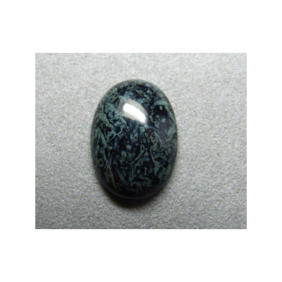 Cabochon ovale en verre 25X18mm Noir marbré vert