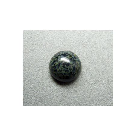 Cabochon rond en verre 14mm Noir marbré vert