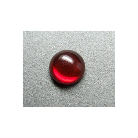 Cabochon rond en verre 14mm Rubis transparent