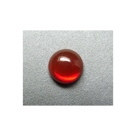 Cabochon rond en verre 16mm Rubis transparent