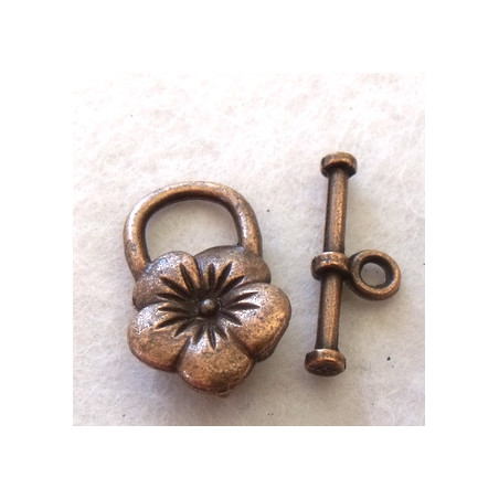 Fermoir Cuivre Fleur 21mm (X1)