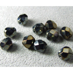 Facettes en verre de Bohême 6mm Irisées Brun (x25)