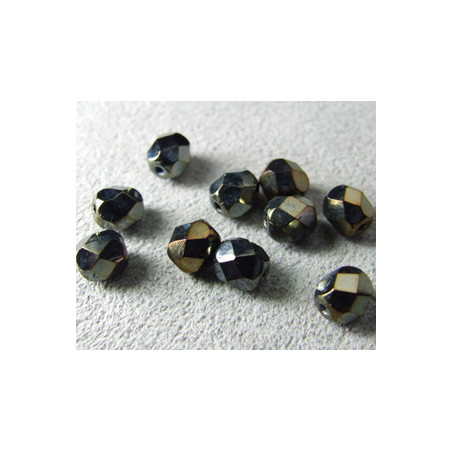 Facettes en verre de Bohême 6mm Irisées Brun (x25)