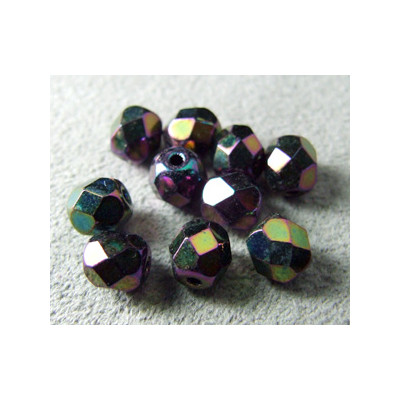 Facettes en verre de Bohême 6mm Irisées Violet (x25)