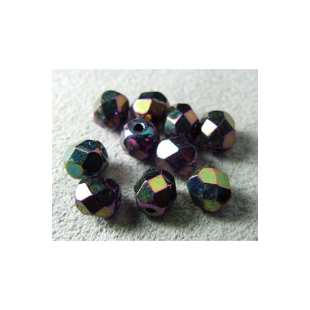Facettes en verre de Bohême 6mm Irisées Violet (x25)