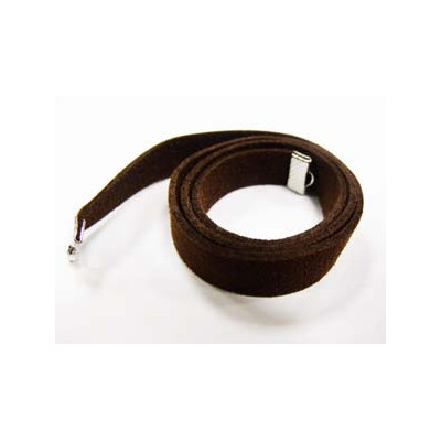 Lacet en daim marron 1cmx39cm. (x1)