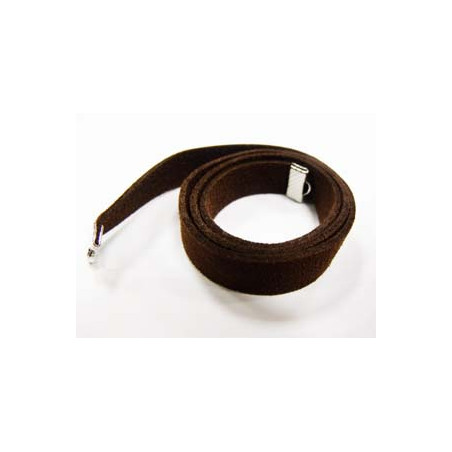 Lacet en daim marron 1cmx39cm. (x1)