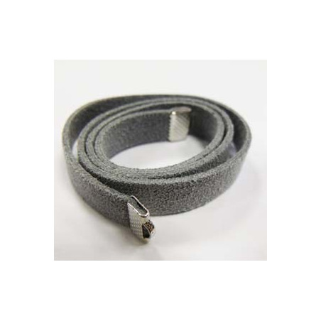 Lacet en daim gris 1cmx39cm. (x1)