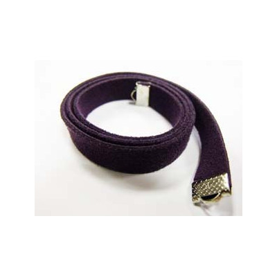 Lacet en daim mauve 1cmx39cm. (x1)