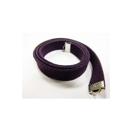Lacet en daim mauve 1cmx39cm. (x1)
