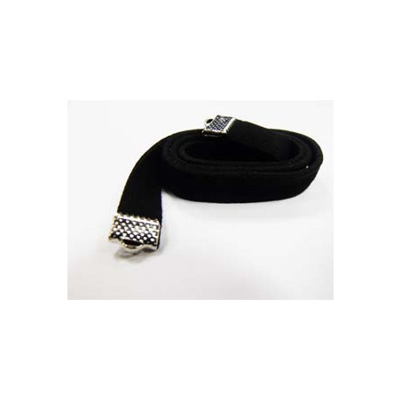 Lacet en daim noir 1cmx39cm. (x1)