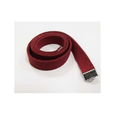 Lacet en daim framboise 1cmx39cm. (x1)