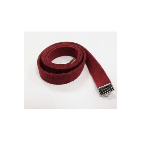 Lacet en daim framboise 1cmx39cm. (x1)