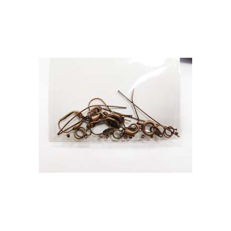 Assortiment fermoirs perceuses tiges et anneaux vieux Cuivre