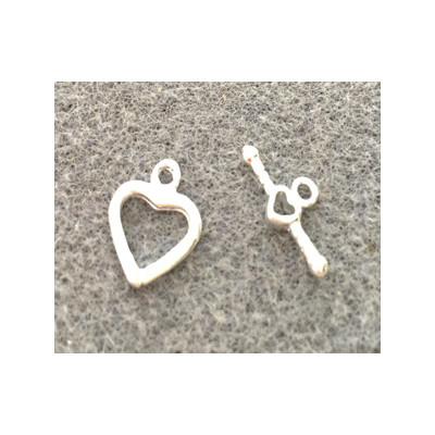 Fermoir Argenté Coeur 14X12mm(x1) Fermoir Argenté Coeur 14X12mm(x1)