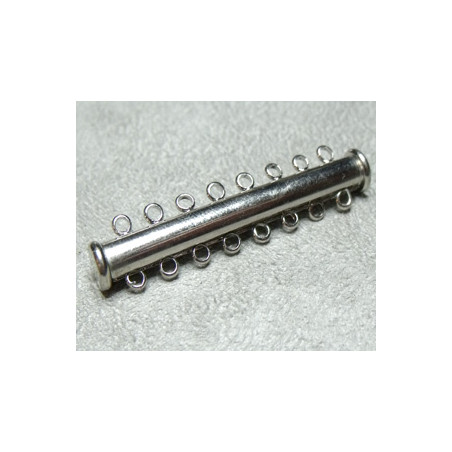 Fermoir Magnétique Barre 8 rangs Vieil Argent 45X10mm (X1)