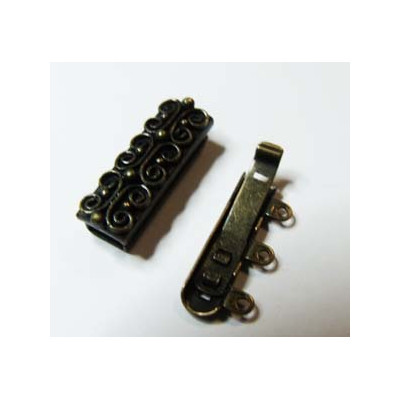 Fermoir Luxe 3rgs Bronze 20X10 mm (X1) Fermoir Luxe 3rgs Bronze 20X10 mm (X1)