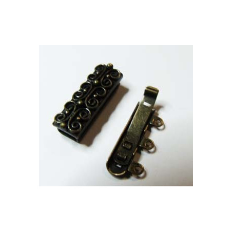 Fermoir Luxe 3rgs Bronze 20X10 mm (X1)