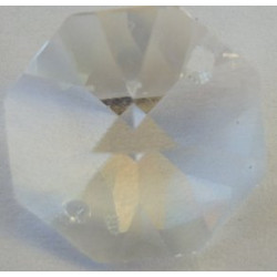 Octogone 14 mm 2 trous Cristal (X1)