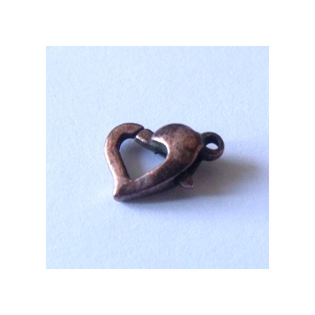 Fermoir Mousqueton Coeur Cuivre 12mm(x1)