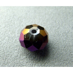Perle ronde aplatie en Cristal de Chine 12x8mm Violet Irisé (X1)