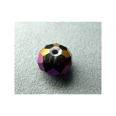 Perle ronde aplatie en Cristal de Chine 12x8mm Violet Irisé (X1)