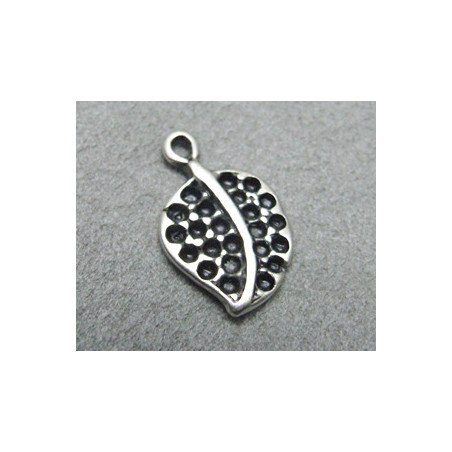 Breloque feuille 12x20mm (x1)