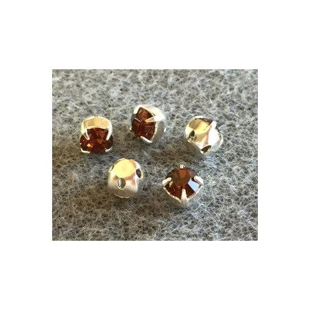 Chaton monté Swarovski 4mm Smoked Topaz (x10)