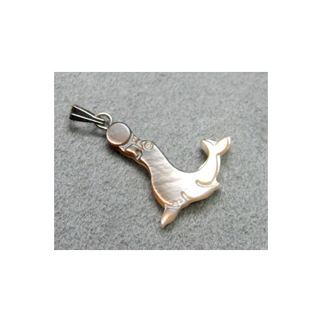 Breloque otarie Nacre 22X16mm (X1)