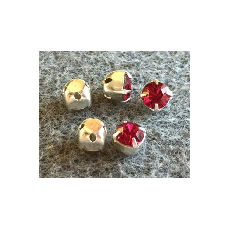 Chaton monté Swarovski 4mm Fuchsia (x10)