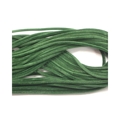 Cordon Tube Velours Vert Olive 3mm 92cm (X1)