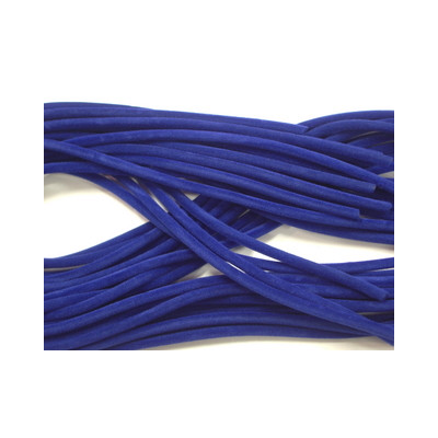 Cordon Tube Velours BLeu Roi 3mm 92cm (X1)