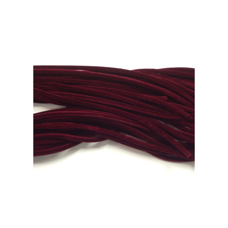 Cordon Tube Velours Bordeaux 3mm 92cm (X1)