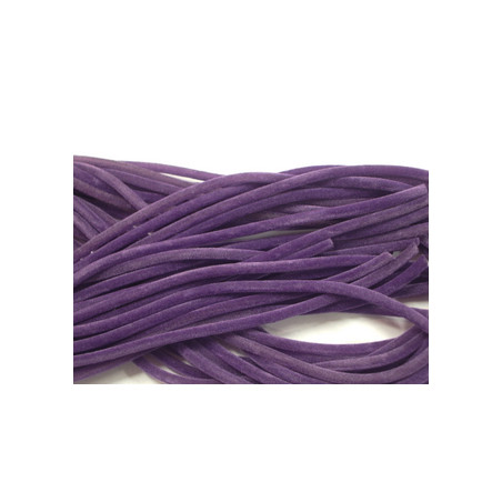 Cordon Tube Velours Violet 3mm 92cm (X1)