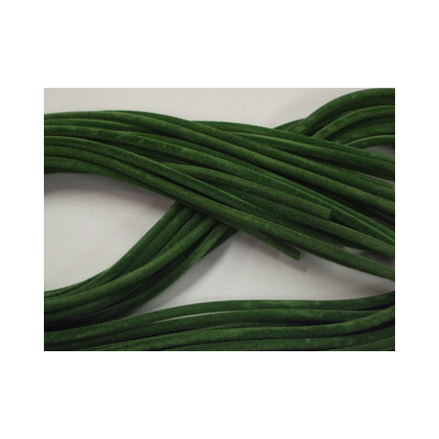 Cordon Tube Velours Vert Foncé 3mm 92cm (X1)