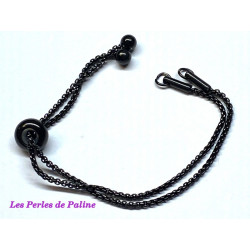 Chaine Bracelet réglable Black 12cm(X1)