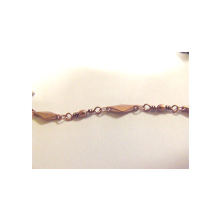 Chaine Fine Losange Cuivre 12X4mm (X10cm)